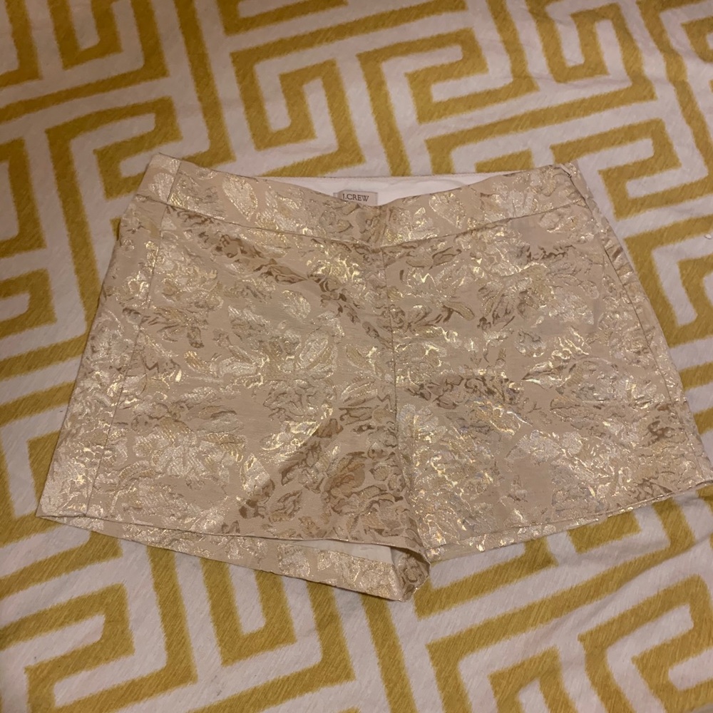 NWT Gold & cream J. Crew patterned shorts